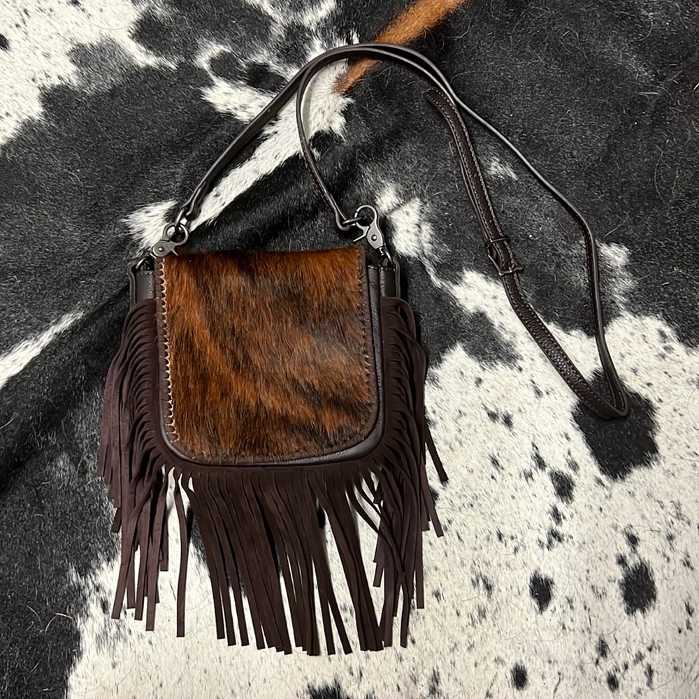 Cowhide Fringe Purse
